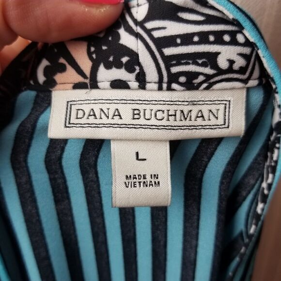 Dana Buchman Blouse L/S Paisley L - Picture 6 of 9